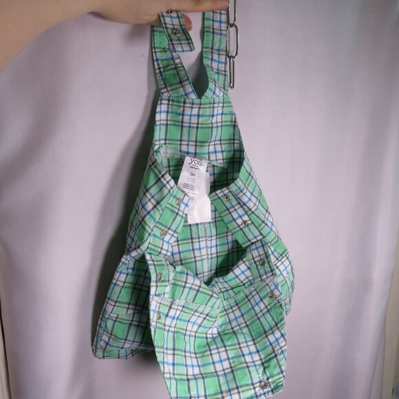 Baby Mint Green Plaid Jumper & Bodysuit 2pc 3Mts Carter's Embroidered Bear - Picture 3 of 16